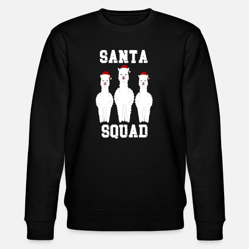 Santa squad llama - Stanley/Stella CHANGER Unisex Organic Sweatshirt - black