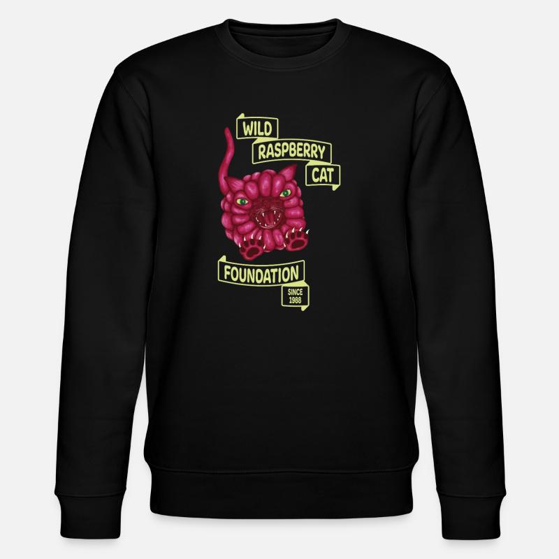Wilde Himbeerkatze - Stanley/Stella Unisex Bio-Sweatshirt CHANGER  - Schwarz
