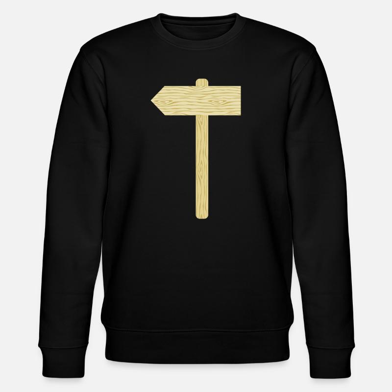Rustikale hölzerne Wegweiser-Illustration - Stanley/Stella Unisex Bio-Sweatshirt CHANGER  - Schwarz