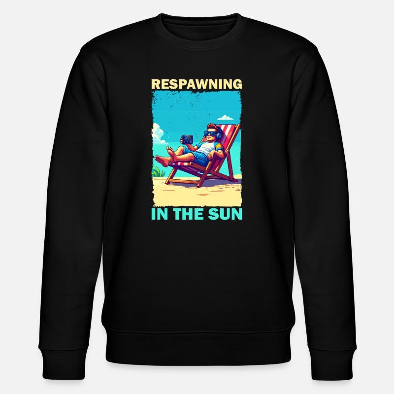 Pixelart Strandjugend mit Gaming-Elementen - Stanley/Stella Unisex Bio-Sweatshirt CHANGER  - Schwarz