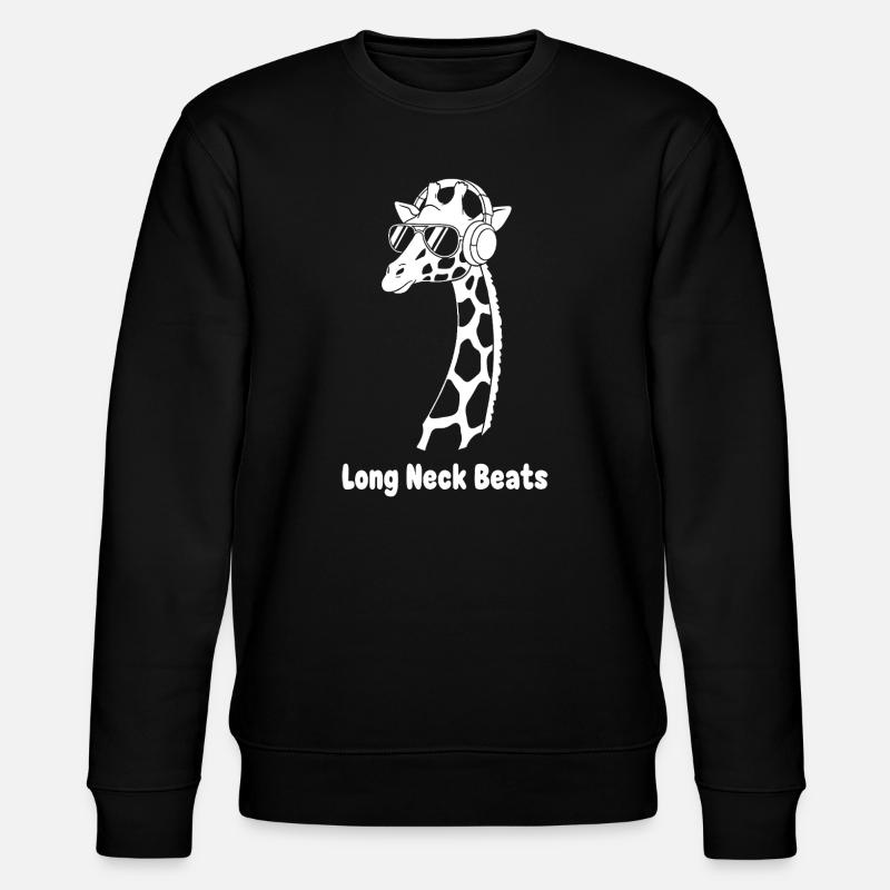 Longneck Beats Giraffe - Stanley/Stella Unisex Bio-Sweatshirt CHANGER  - Schwarz