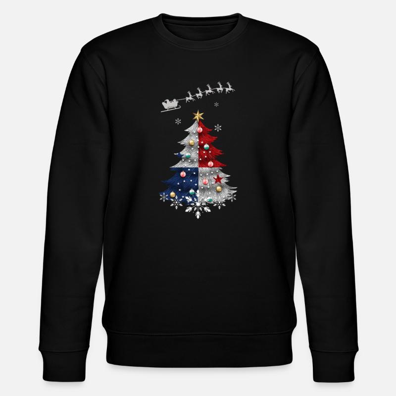 Weihnachtsbaum mit Panama-Flagge - Stanley/Stella Unisex Bio-Sweatshirt CHANGER  - Schwarz