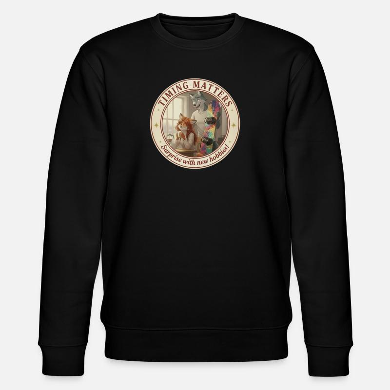 Fursona Timing Matters - Stanley/Stella Unisex Bio-Sweatshirt CHANGER  - Schwarz