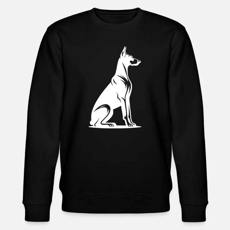 Loyal Doberman Guard Dog Silhouette - Stanley/Stella CHANGER Unisex Organic Sweatshirt - black