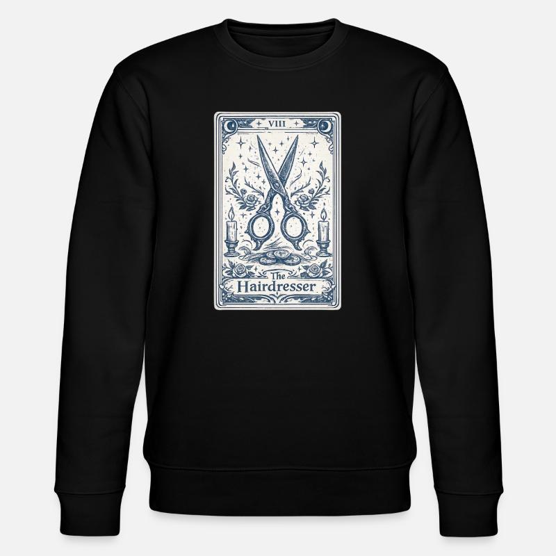 Friseur-Tarotkarten-Illustration - Stanley/Stella Unisex Bio-Sweatshirt CHANGER  - Schwarz