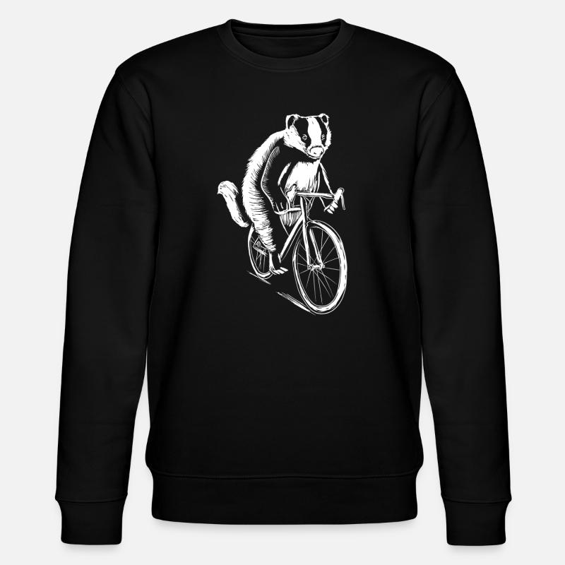 Erdmännchen-Radfahrer-Skizzen-Tee - Stanley/Stella Unisex Bio-Sweatshirt CHANGER  - Schwarz