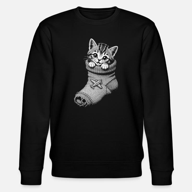 Kätzchen - Stanley/Stella Unisex Bio-Sweatshirt CHANGER  - Schwarz