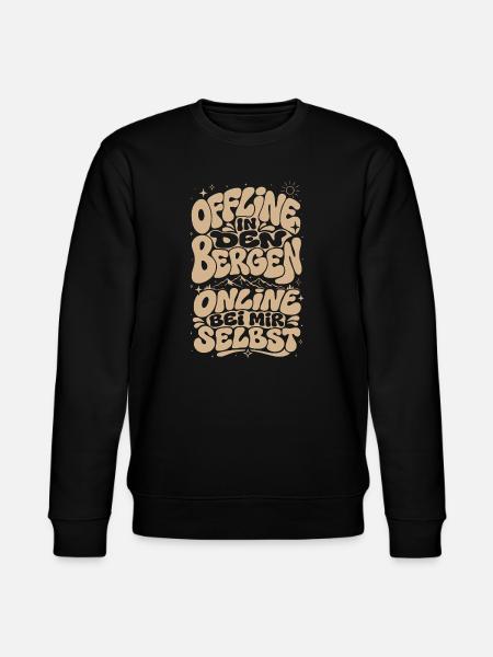 Mountains Star Saying Hiking Aesthetic - Stanley/Stella CHANGER Unisex Organic Sweatshirt - black