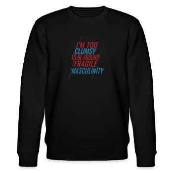 Clumsy Um Fragile Männlichkeit - Stanley/Stella Unisex Bio-Sweatshirt CHANGER  - Schwarz - Vorne - Nik (191cm) & Marisol (170cm)