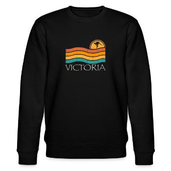 VICTORIA - Stanley/Stella CHANGER Unisex Organic Sweatshirt - black - Front - Nik (191cm) & Marisol (170cm)