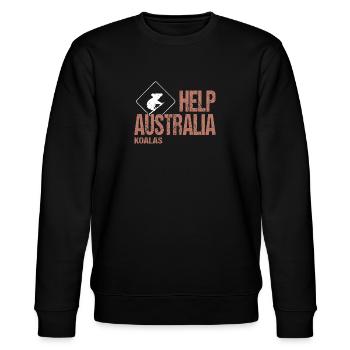 HELP AUSTRALIA KOALAS - Stanley/Stella Unisex Bio-Sweatshirt CHANGER  - Schwarz - Vorne - Nik (191cm) & Marisol (170cm)