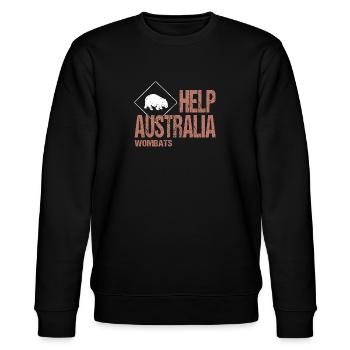 HELP AUSTRALIA WOMBATS - Stanley/Stella Unisex Bio-Sweatshirt CHANGER  - Schwarz - Vorne - Nik (191cm) & Marisol (170cm)