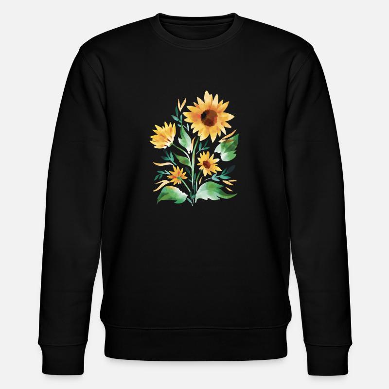 Sonnenblumen handgemalt - Stanley/Stella Unisex Bio-Sweatshirt CHANGER - Schwarz