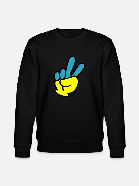 Peace Hand Ukraine - Stanley/Stella CHANGER Unisex Organic Sweatshirt - black