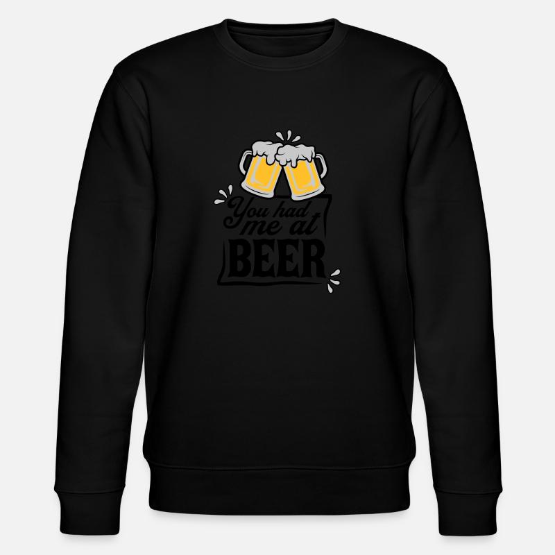 Überredet Bier Spruch - Stanley/Stella Unisex Bio-Sweatshirt CHANGER  - Schwarz