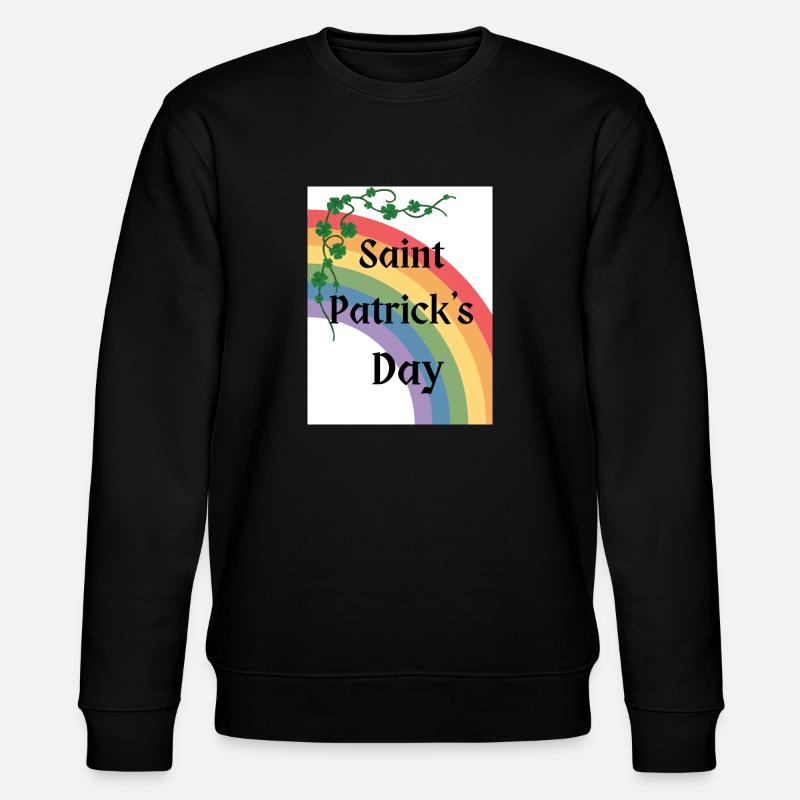 St. Patrick's Day mit Regenbogen - Stanley/Stella Unisex Bio-Sweatshirt CHANGER  - Schwarz