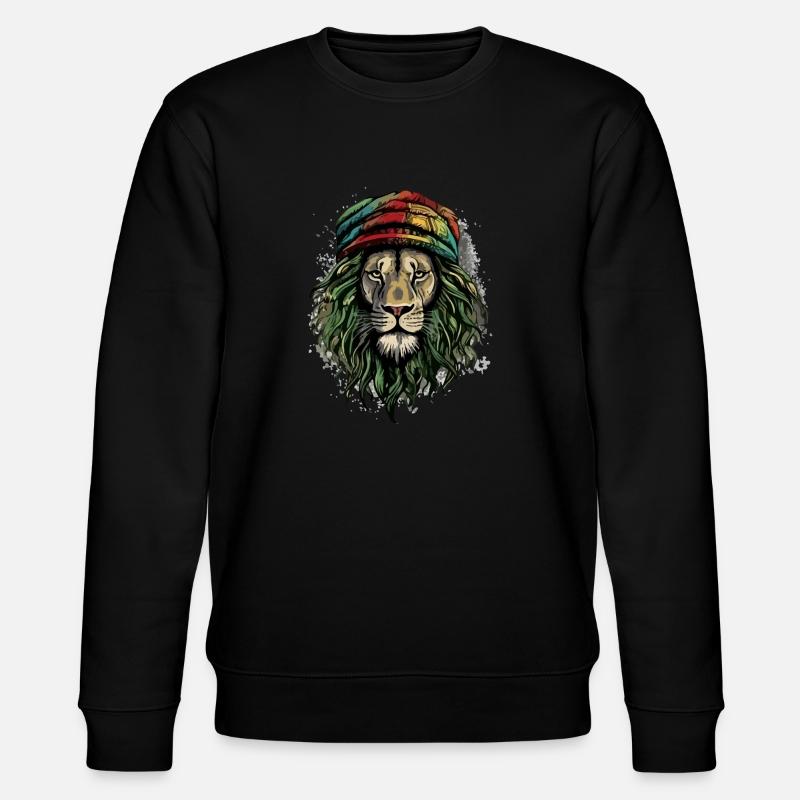 Jah Rasta Löwe - Stanley/Stella Unisex Bio-Sweatshirt CHANGER  - Schwarz