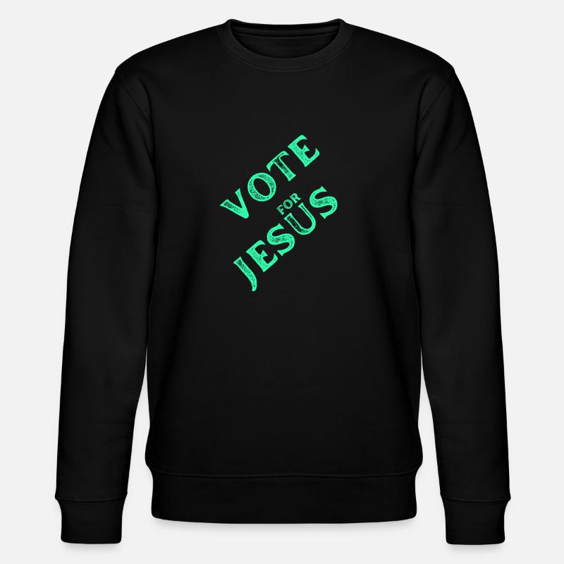 vote for Jesus 2 - Stanley/Stella Unisex Bio-Sweatshirt CHANGER  - Schwarz