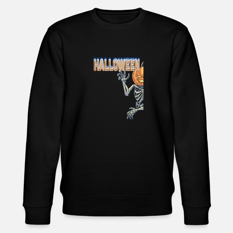 Spooky Pumpkin Skeleton - Stanley/Stella Unisex Bio-Sweatshirt CHANGER - Schwarz