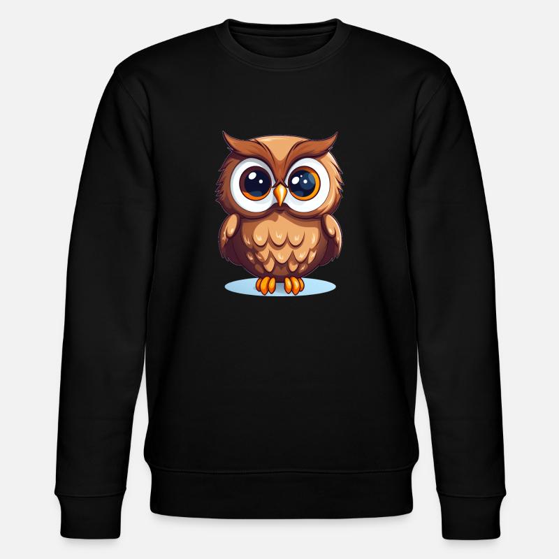 Hibou mignon de dessin animé - Sweat bio CHANGER Stanley/Stella Unisexe - noir