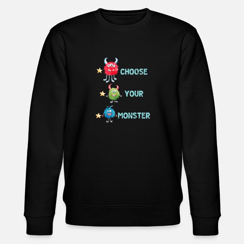 Wähle dein Monster - Stanley/Stella Unisex Bio-Sweatshirt CHANGER  - Schwarz