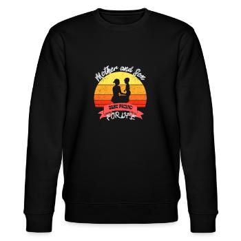 Mother and Son Best Friend for Life - Stanley/Stella CHANGER Unisex Organic Sweatshirt - black - Front - Nik (191cm) & Marisol (170cm)