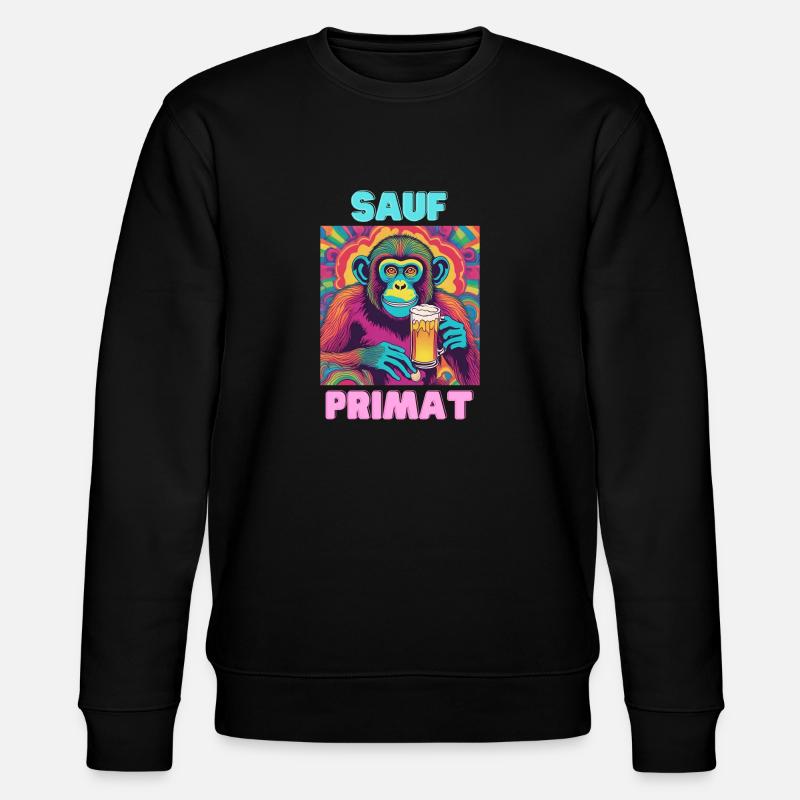 Sauf Primat - Stanley/Stella Unisex Bio-Sweatshirt CHANGER  - Schwarz