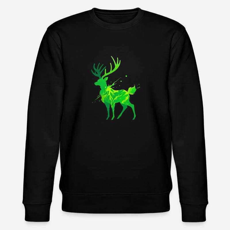 Silhouette de cerf vert - Sweat bio CHANGER Stanley/Stella Unisexe - noir