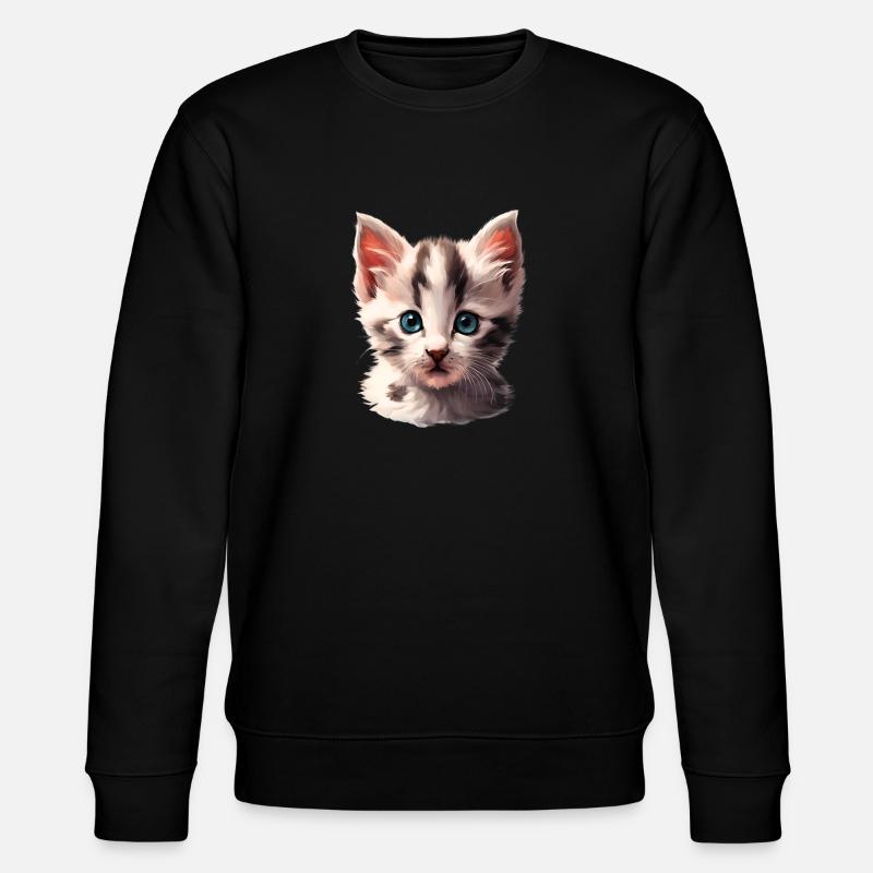 Süßes, kleines Kätzchen - Stanley/Stella Unisex Bio-Sweatshirt CHANGER  - Schwarz