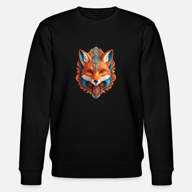 Cyber Fox Head - Stanley/Stella Unisex Bio-Sweatshirt CHANGER  - Schwarz