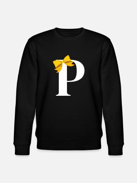 Letter p yellow bow - Stanley/Stella CHANGER Unisex Organic Sweatshirt - black