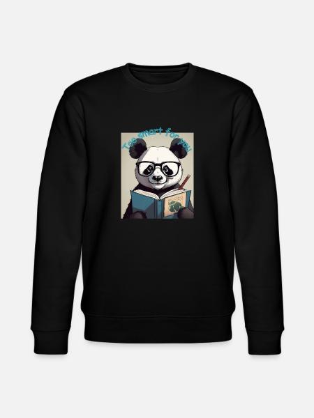 Der Lesende Panda - Stanley/Stella Unisex Bio-Sweatshirt CHANGER  - Schwarz