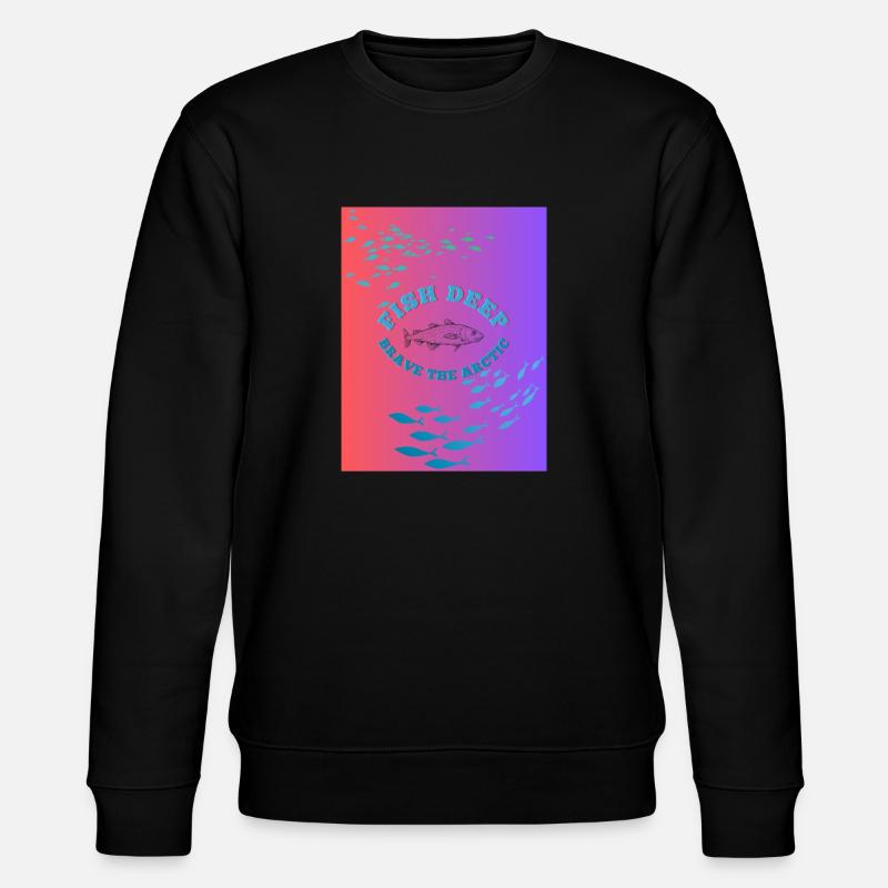 Fish Deep Brave The Arctic - Stanley/Stella CHANGER Unisex Organic Sweatshirt - black