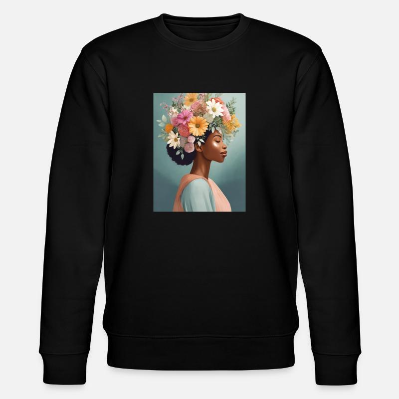 Couronne de fleurs 1 - Sweat bio CHANGER Stanley/Stella Unisexe - noir
