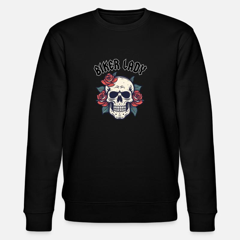 MOTARDE DAME À LA ROSE - Sweat bio CHANGER Stanley/Stella Unisexe - noir