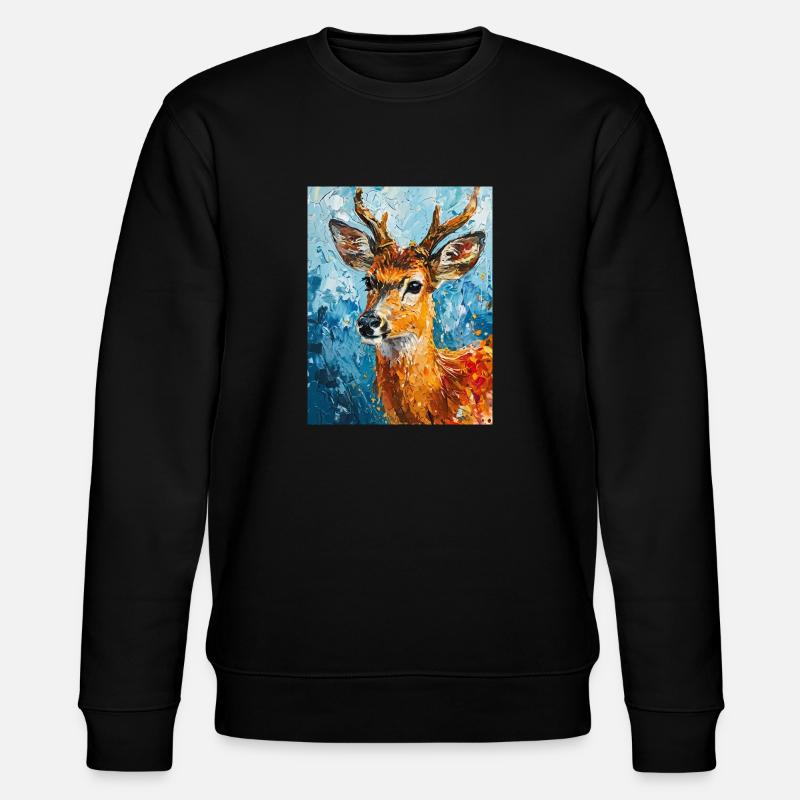Deer image - Stanley/Stella CHANGER Unisex Organic Sweatshirt - black