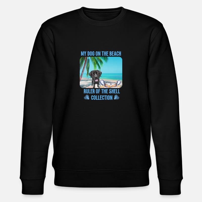 Mein Hund am Strand - Stanley/Stella Unisex Bio-Sweatshirt CHANGER  - Schwarz