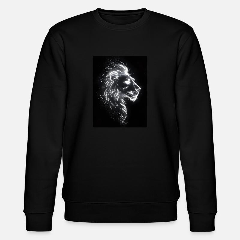 Löwe Silhouette Neon Geschenk - Stanley/Stella Unisex Bio-Sweatshirt CHANGER  - Schwarz