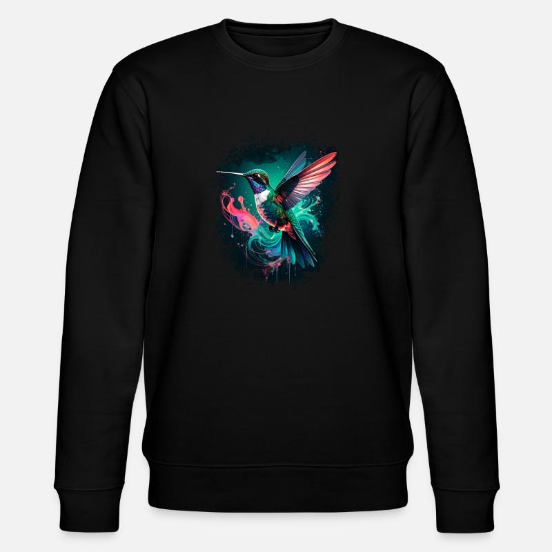 kolibri,vogel, illustration,bunt,graffiti - Stanley/Stella Unisex Bio-Sweatshirt CHANGER  - Schwarz