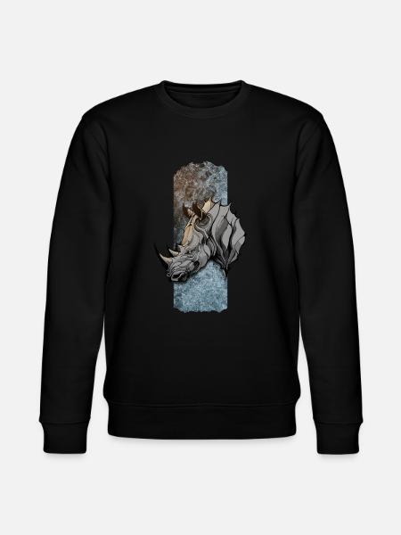 Majestic Titan: Rhino's Noble Stance - Stanley/Stella CHANGER Unisex Organic Sweatshirt - black