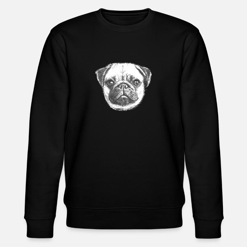 PUG | MOPS - GEZEICHNET - Stanley/Stella Unisex Bio-Sweatshirt CHANGER  - Schwarz
