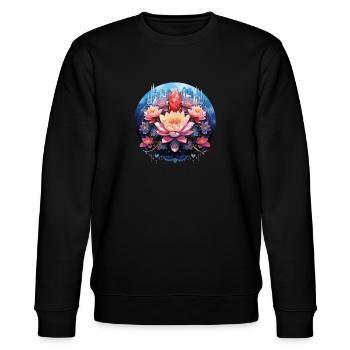Lotus Blume Mandala Zauber - Stanley/Stella Unisex Bio-Sweatshirt CHANGER  - Schwarz - Vorne - Nik (191cm) & Marisol (170cm)