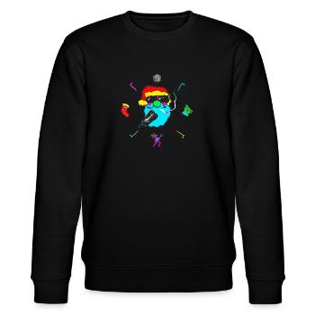 Merry Rock'ristmas - Stanley/Stella CHANGER Unisex Organic Sweatshirt - black - Front - Nik (191cm) & Marisol (170cm)