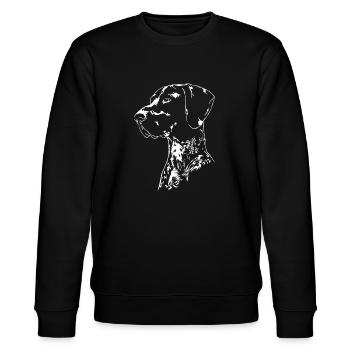 DEUTSCH KURZHAAR Jagdhunde Jagdhund Wilsigns - Stanley/Stella Unisex Bio-Sweatshirt CHANGER  - Schwarz - Vorne - Nik (191cm) & Marisol (170cm)