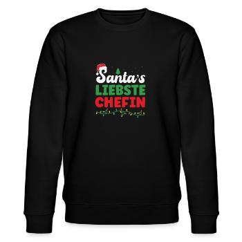 Chefin Weihnachtsgeschenk Mama Weihnachten Santa - Stanley/Stella Unisex Bio-Sweatshirt CHANGER  - Schwarz - Vorne - Nik (191cm) & Marisol (170cm)