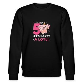 5th birthday axolotl five years old sweet axolotls - Stanley/Stella CHANGER Unisex Organic Sweatshirt - black - Front - Nik (191cm) & Marisol (170cm)