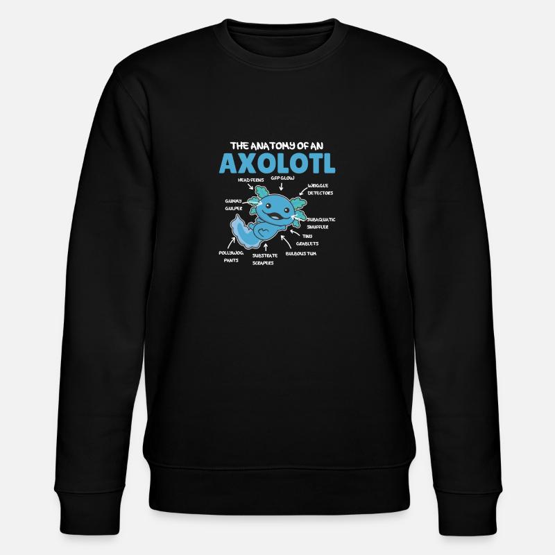 Axolotl Explication Anatomie d’un Axolotl - Sweat bio CHANGER Stanley/Stella Unisexe - noir