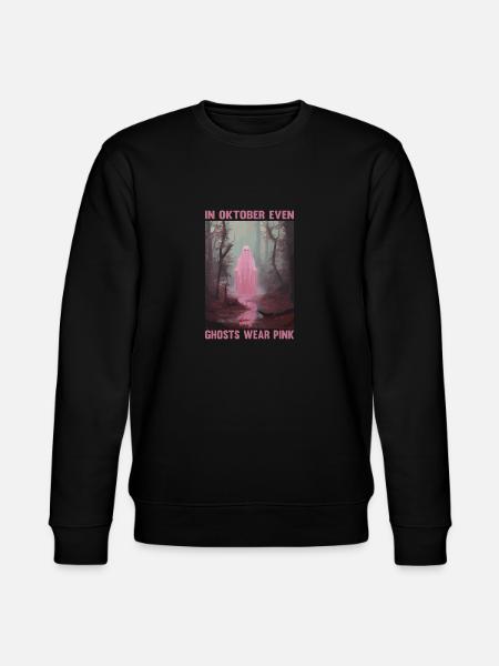 in oktober even Ghosts wear pink Breast Cancer - Stanley/Stella CHANGER Unisex Organic Sweatshirt - black