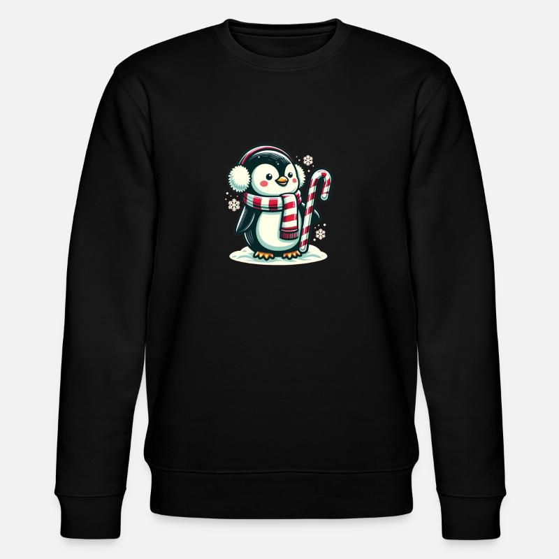 Penguin Christmas Animals Cute Penguins - Stanley/Stella CHANGER Unisex Organic Sweatshirt - black