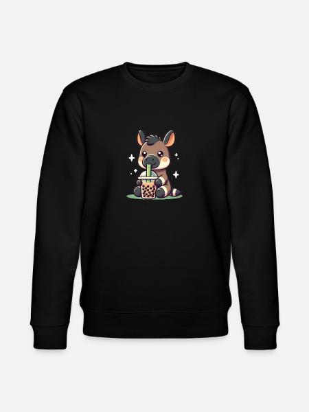 Kawaii Okapis Bubble Tea Boba Okapi - Stanley/Stella økologisk unisex-sweatshirt CHANGER  - sort